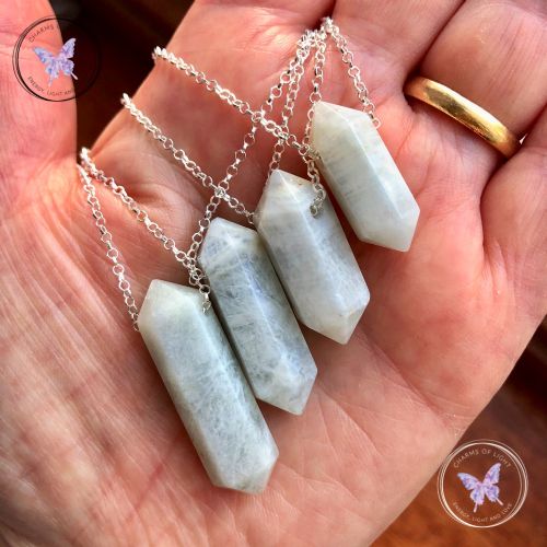 Moonstone Double Terminated Point Necklace